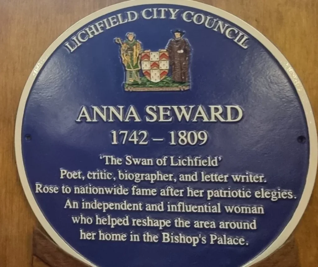 Anna Seward Plaque Anna Seward Plaque